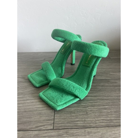 Good‎ American Green Terry 001 Heels GA354T-X Size 5 NIB - Picture 1 of 9